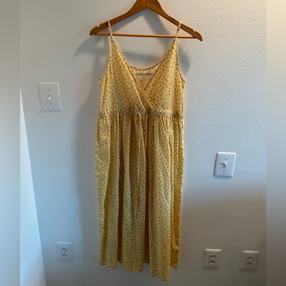 Christy Dawn The Lincoln Dress Silk Cotton “Golden Pollinator Garden” Size XS